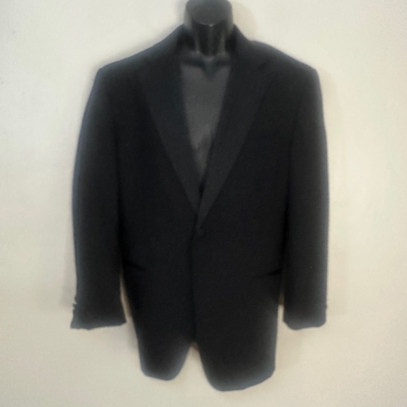 Stanley Blacker Tuxedo Jacket 44S Gently worn Tough rental market model Wool - Picture 1 of 4